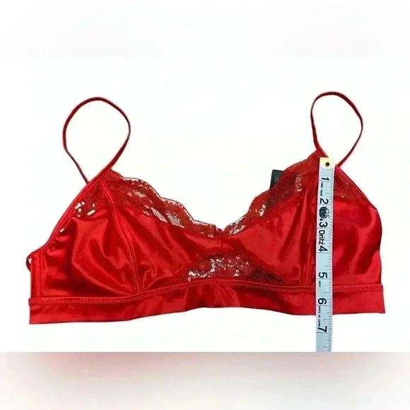 NWOT, ZARA, Satin Bralette With Lace, Large, Red 🫦 - Picture 8 of 9